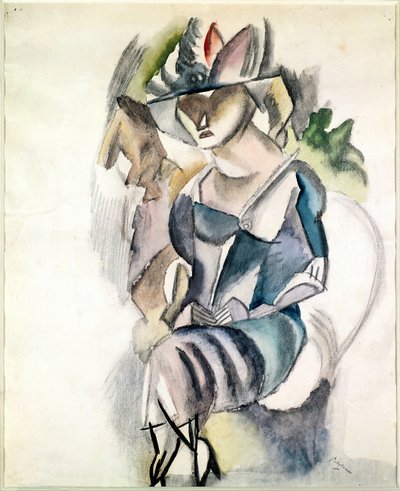 Seated Woman by Jules Pascin